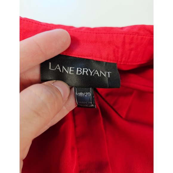 Lane Bryant size 18/20 career casual red tunic button up split back top ^ - Picture 3 of 6